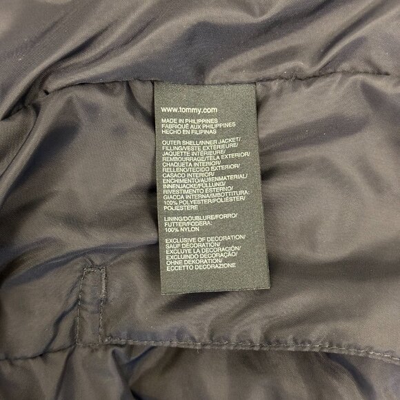 Tommy Hilfiger Vintage Diamond Quilted Barn Chore Jacket (Navy Blue/Brown) - Picture 15 of 16